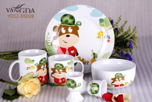 欧洲食品级安全认证 高温白瓷贴花儿童餐具与茶具选购指南